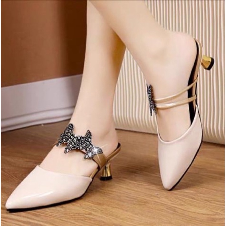 heels wanita kupu-kupu mzb03 ( ks 61 ) kupu premium