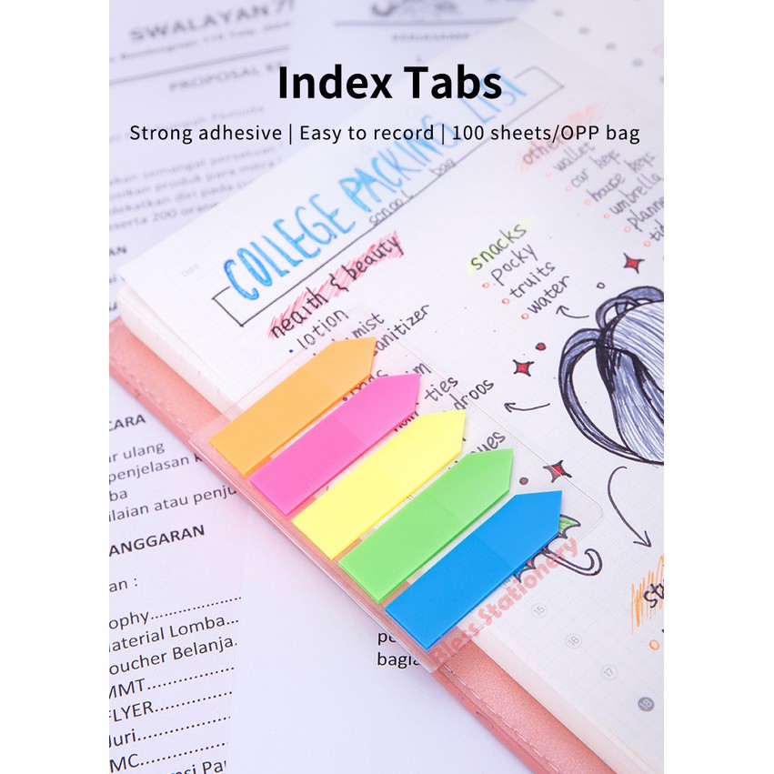 

Deli index mark sign here memo index tempel sticky note indeks pembatas