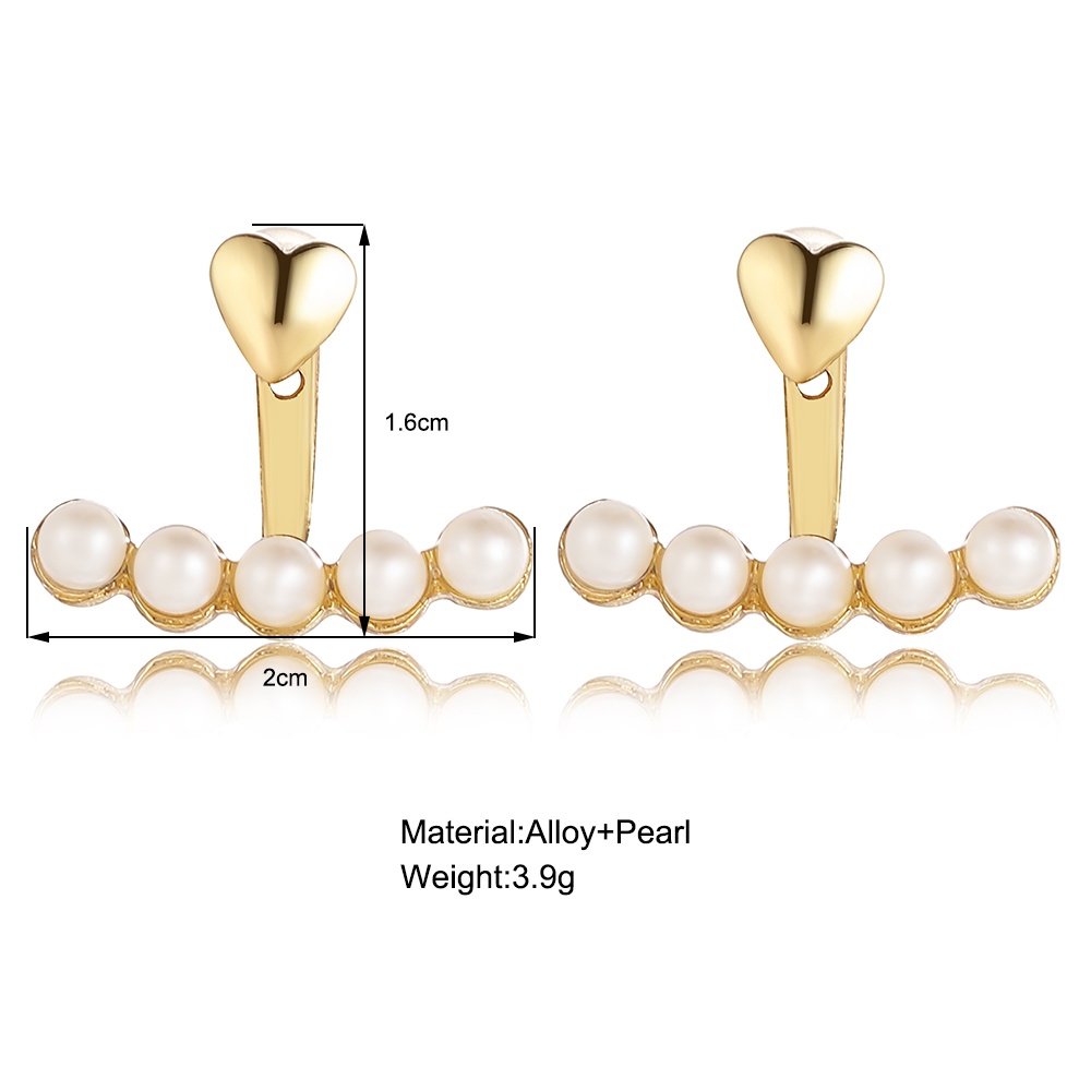 Anting Stud Mutiara Bentuk Hati Gaya Elegan Untuk Wanita