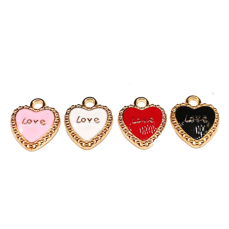 4pcs Charms Bentuk Hati Bahan Alloy Untuk Membuat Perhiasan