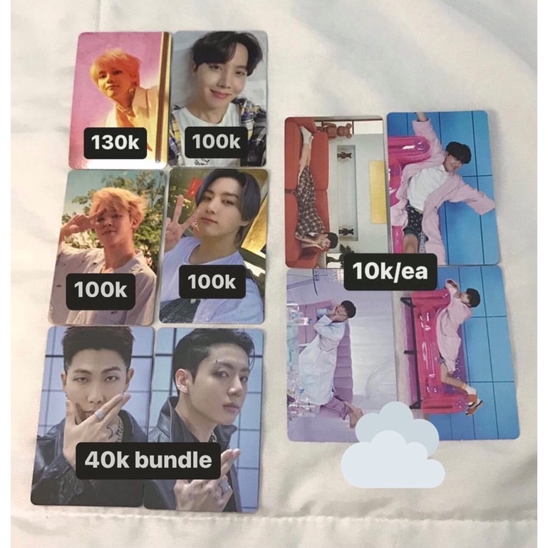 Photocard (PC) Jungkook Jimin HER O, POB butter, Taehyung Answer E, BTS Proof Standard A, BE Essenti