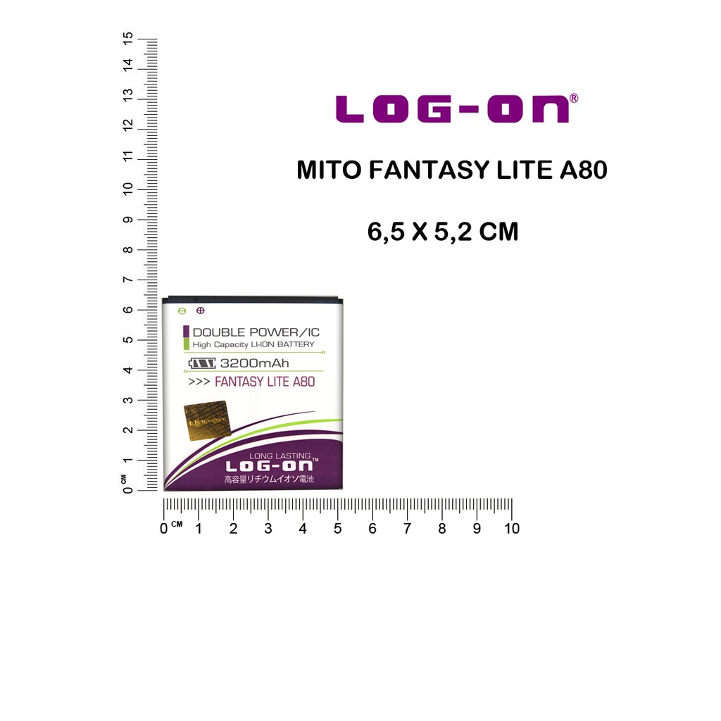 BATERAI MITO A80 - FANTASY LITE - BA00098 - LOG ON DOUBLE POWER BATRE