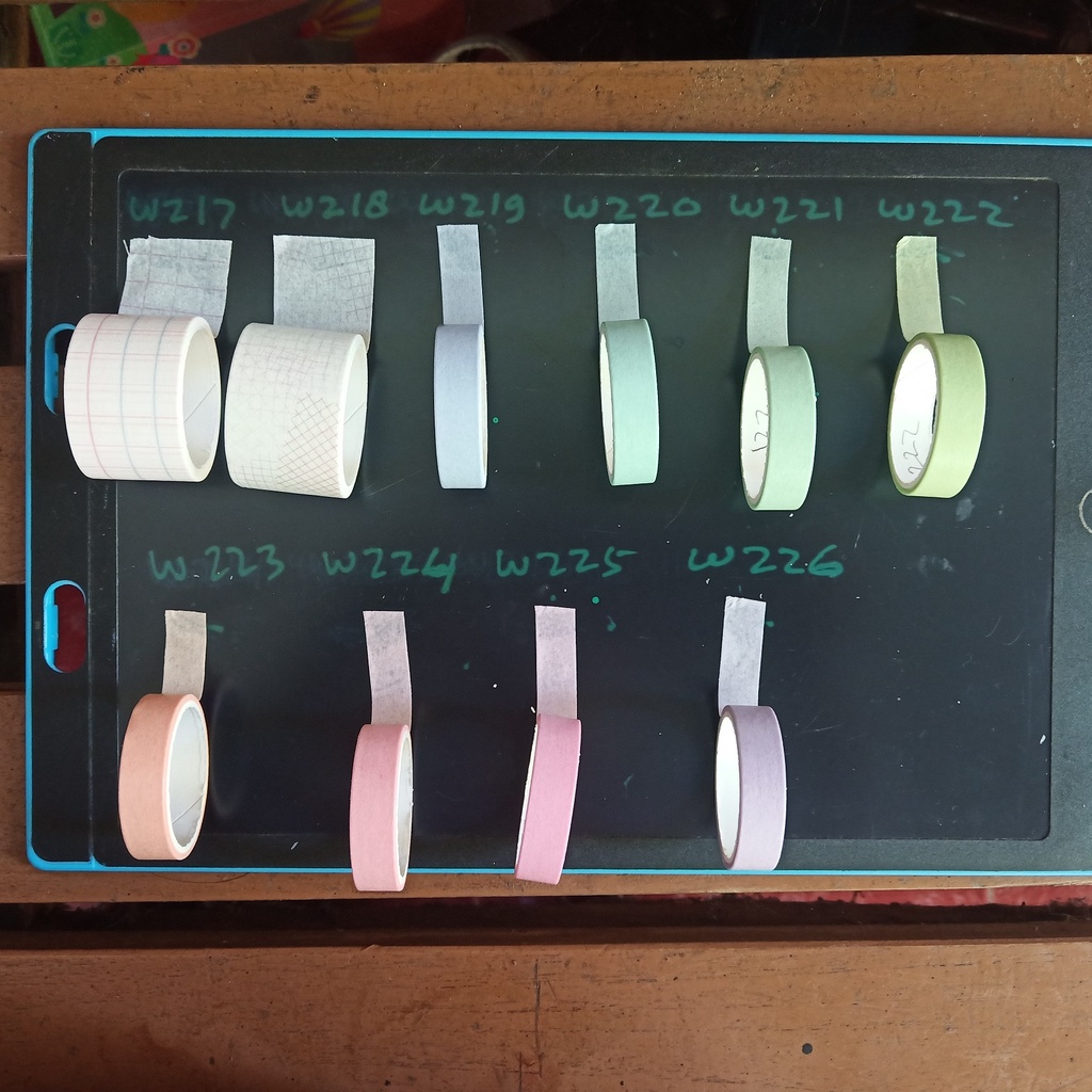 

washi tape share sample pastel 20 cm washitape full 1 roll 2 meter isolasi warna polos solatip kertas hias