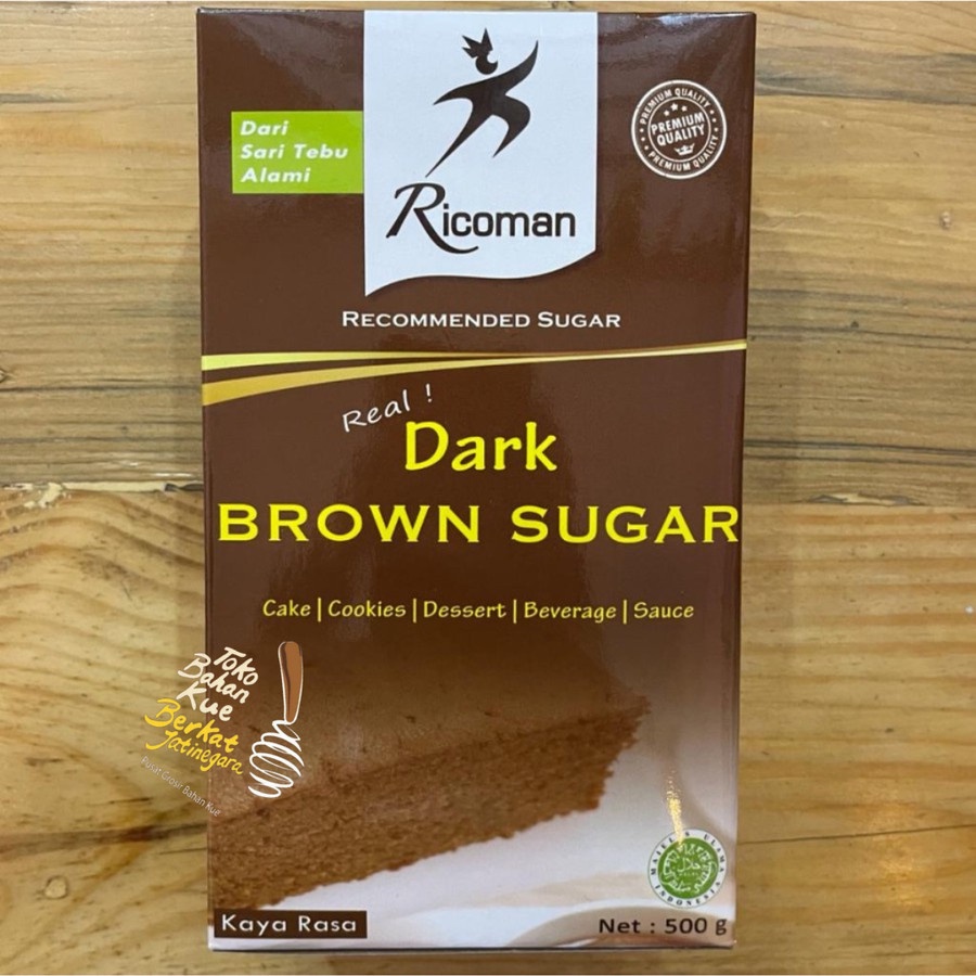 GULA DARK BROWN SUGAR RICOMAN 500 GR / BUBUK HALUS