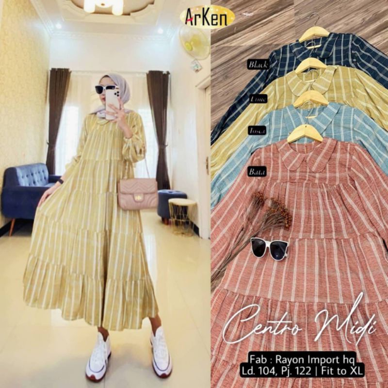 Centro MIDI rayon import dress arken