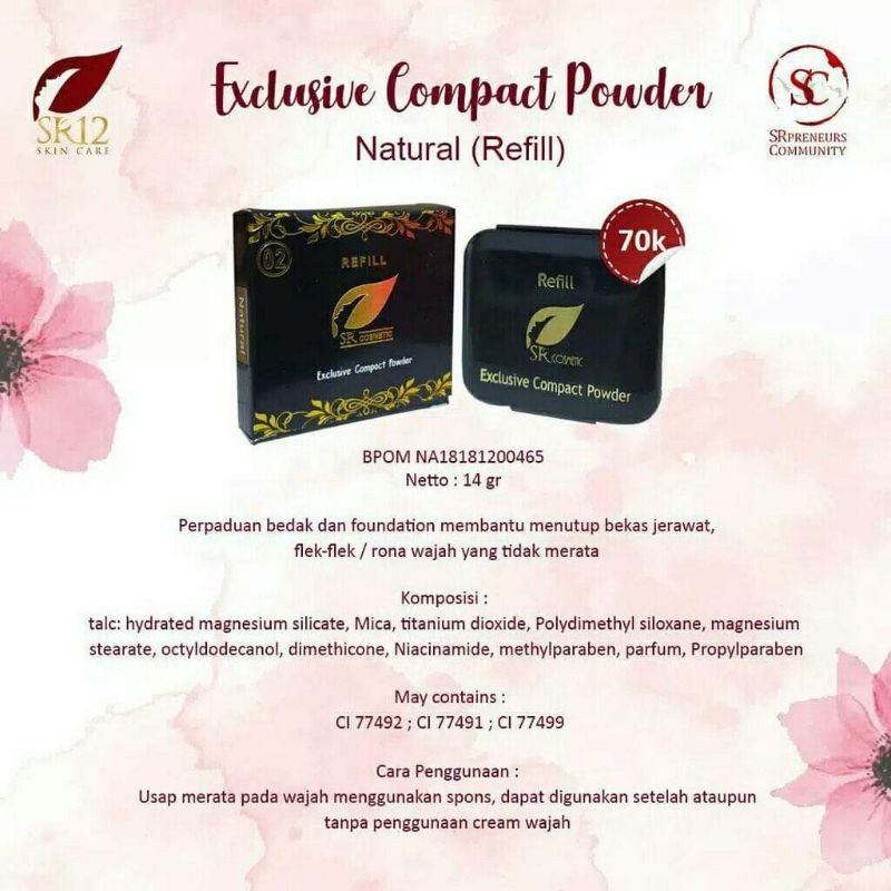 REFIL COMPACT POWDER SR12/BEDAK ANTI AIR/BEDAK REFIL SR12