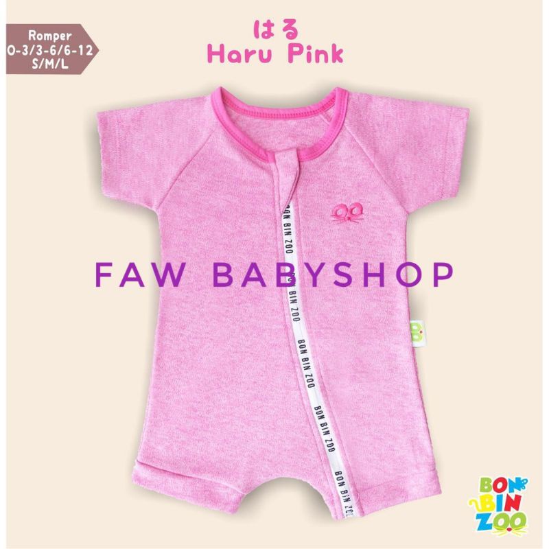 Romper Zipper Baby BonBinZoo Motif Granit / Romper Pendek Bayi Newborn 0-4 Tahun Bon bin zoo