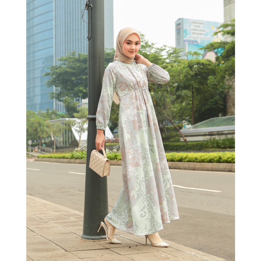 Le Khari Shakila Gamis Armany Silk Gamis Busui Size S - XL-Shakila Wheat Nude