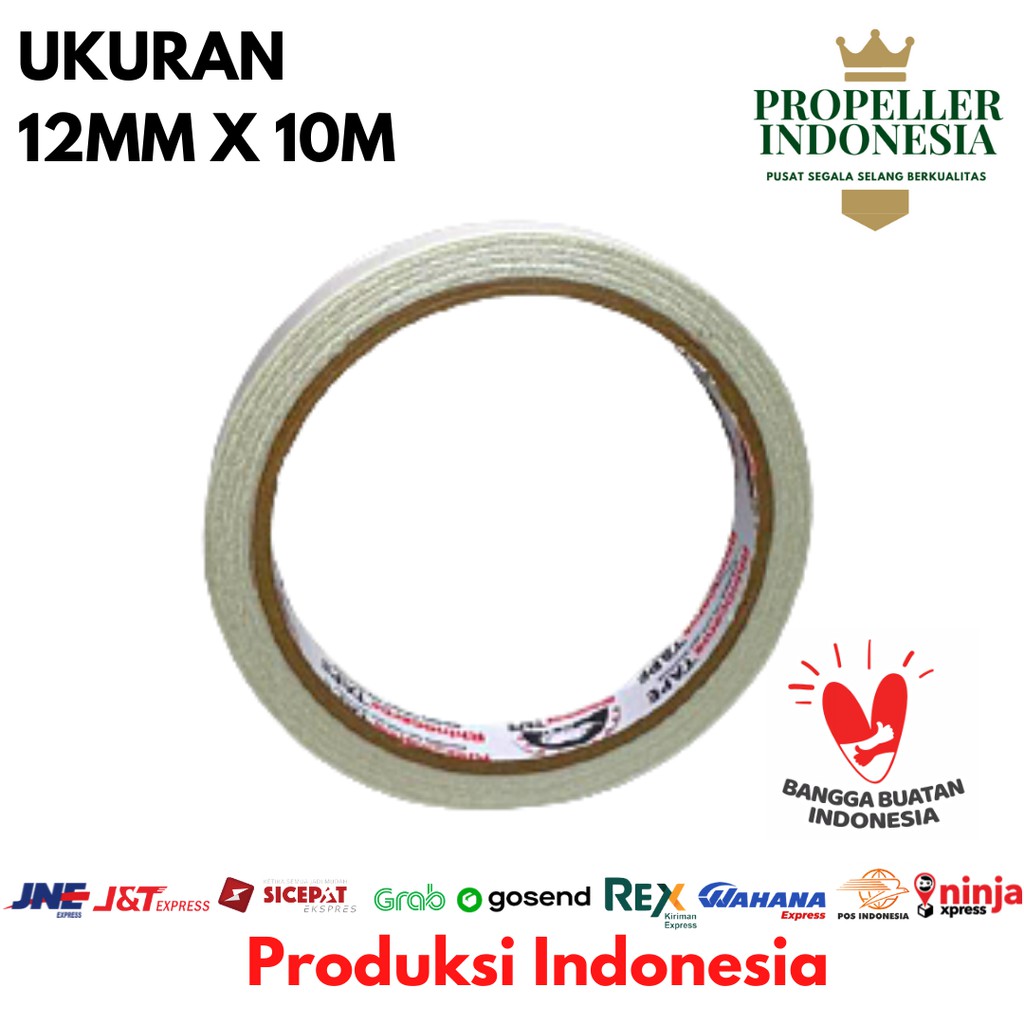 Double Tape Putih RHINOCEROS Tape 12mm x 10m