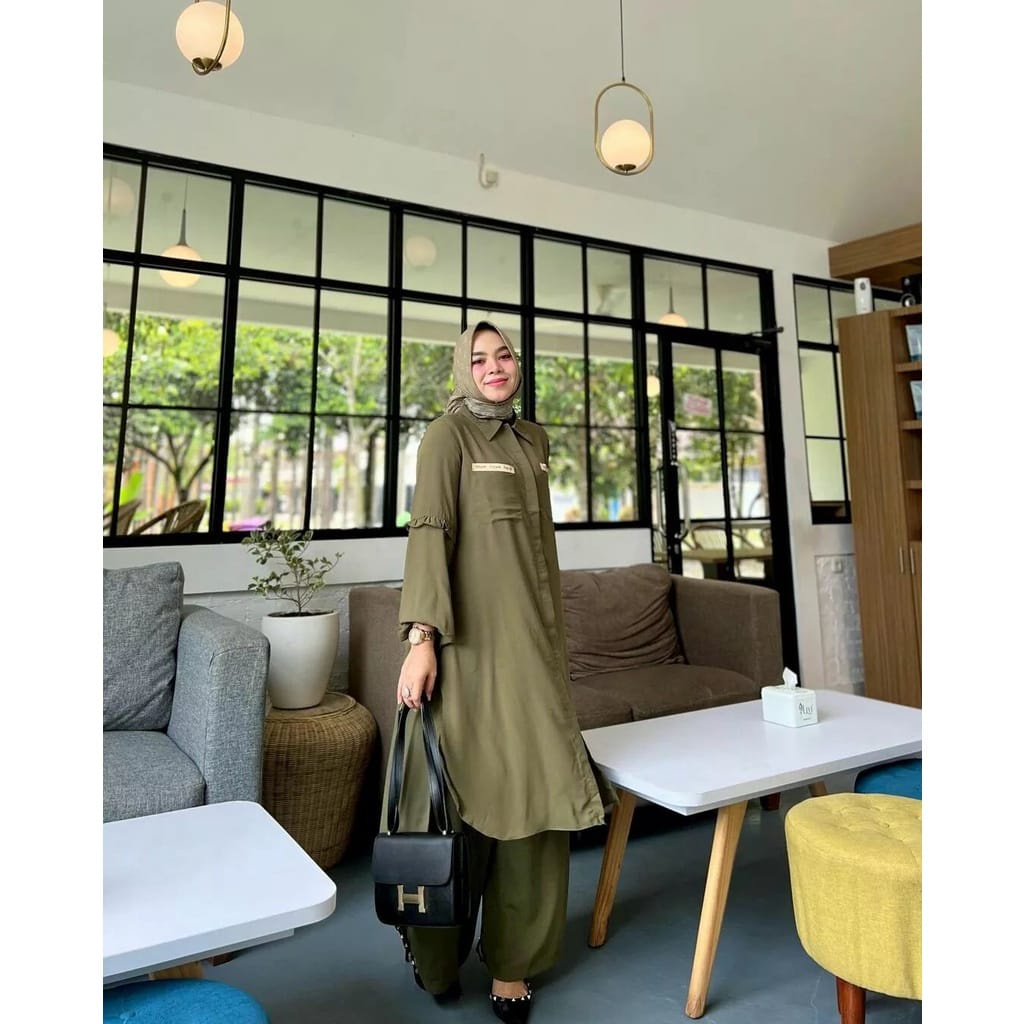 Kanaya Set Tunik Dan Celana Setelan Wanita Terbaru Matt Katun Rayon Premium Ootd Korean Style Baju Setelan Wanita Kekinian