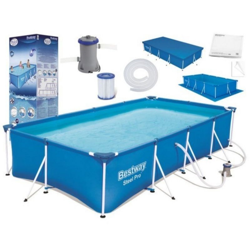 kolam renang merk.bestway 4 mtr bonus pompa filter