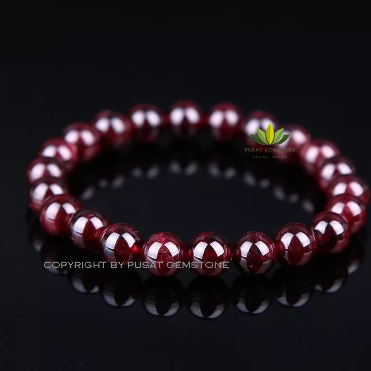 Gelang Batu Alam Garnet Natural Stone Original 100% Asli