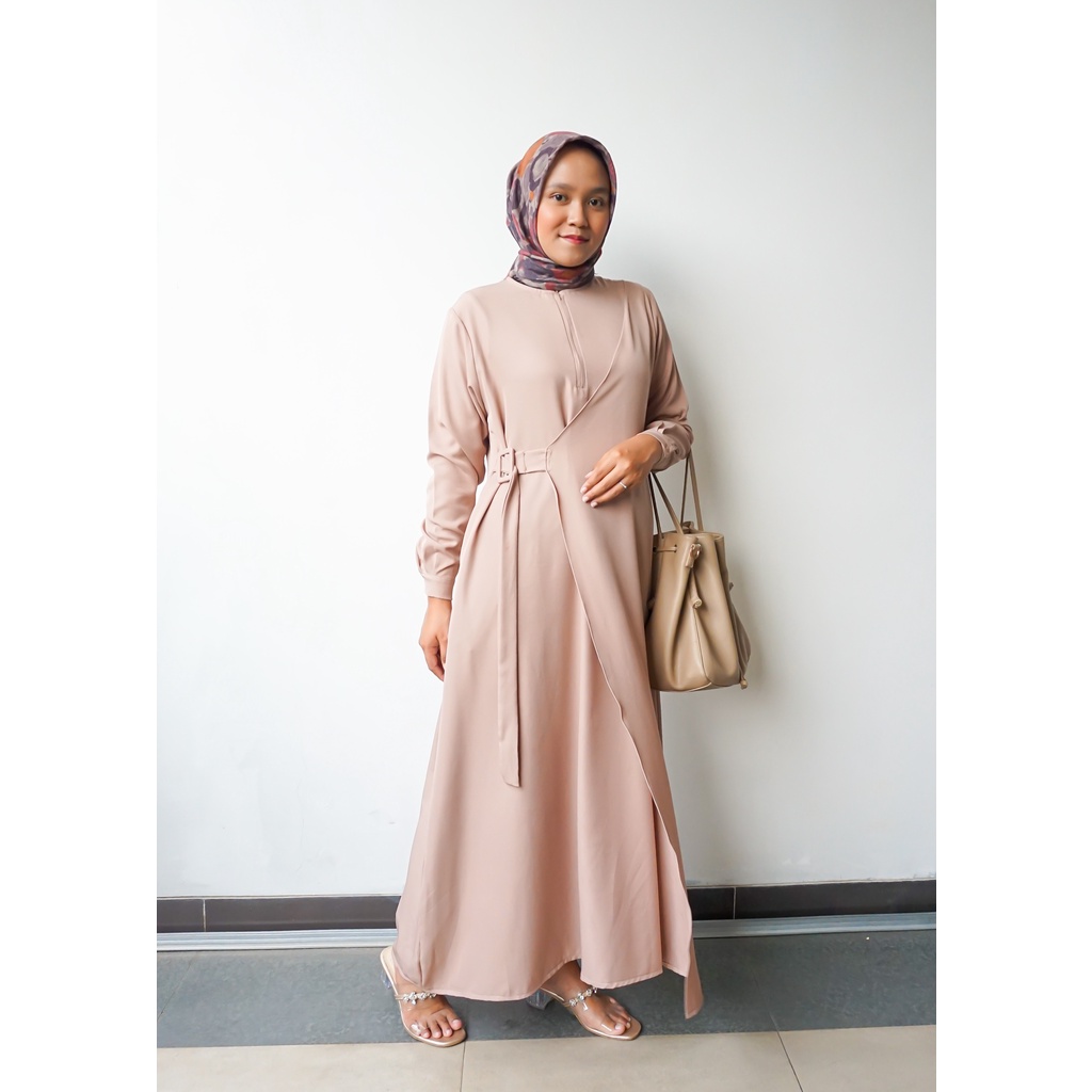 NURA DRESS PAKAIAN GAMIS MUSLIM WANITA BUSUI DAN WUDHU FRIENDLY KEKINIAN TERBARU BAHAN SHAKILA PREMIUM SIZE FIT to L DAN XL TERMURAH BY ZENIC_ID BISA COD