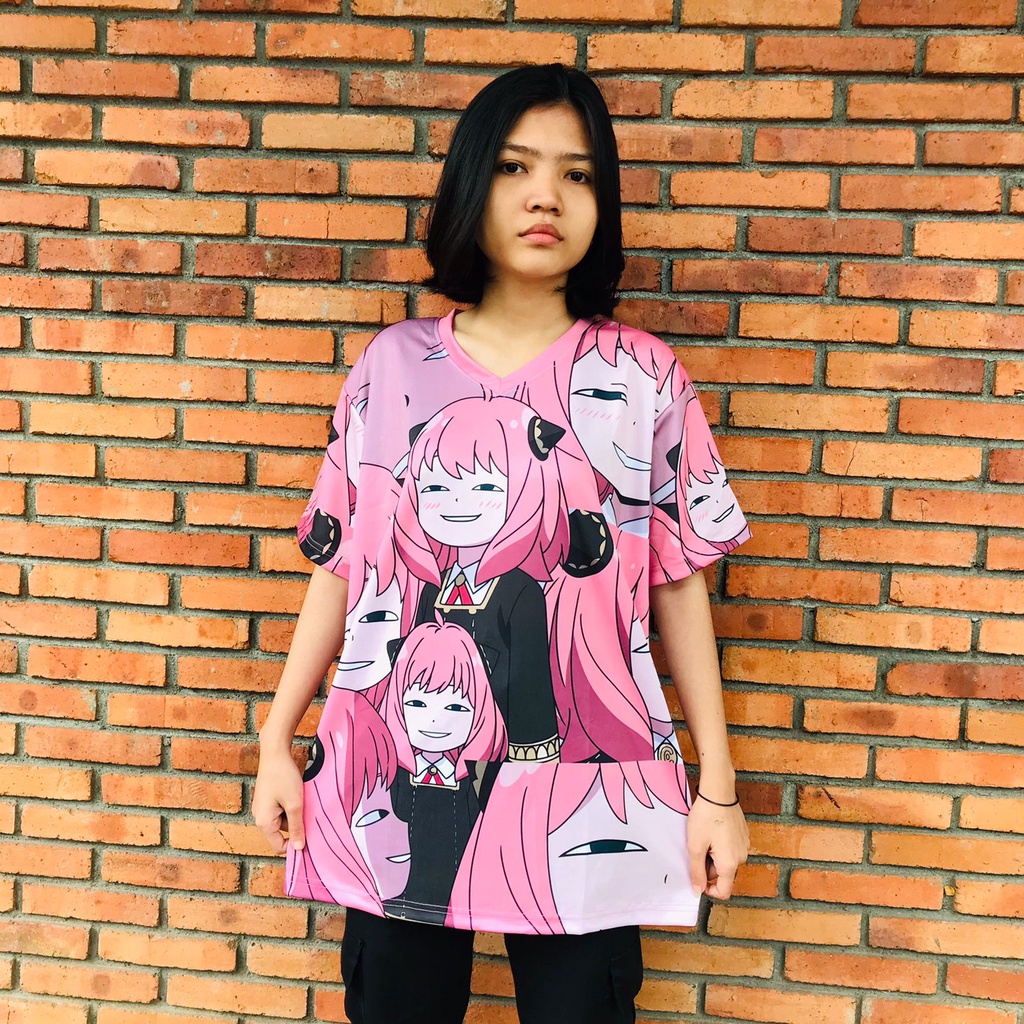 Jersey V-neck Anya Forger Face Anime Manga Spy x Family Premium Unisex