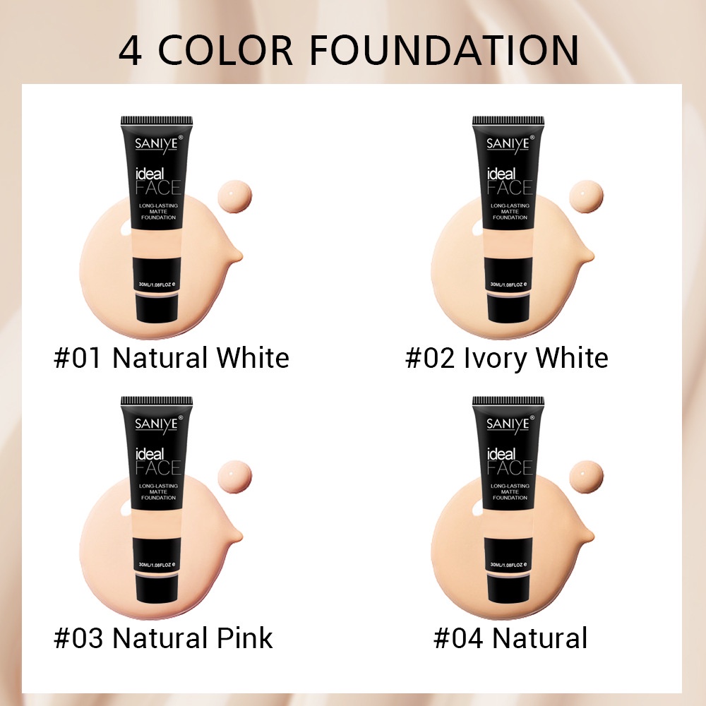 SANIYE Foundation / Matte Foundation - Oil Control, Invisible Pores and Long-Lasting Moisturizing 30ml S08