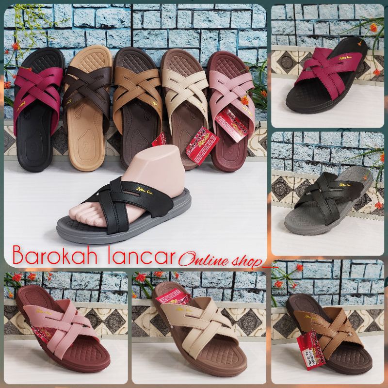 SANDAL WANITA SLOP KARET NEW ERA LB E 11004 100% ORIGINAL