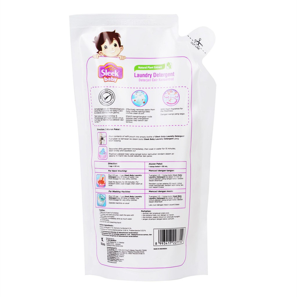 Promo Sleek Laundry Detergent Pouch 450ml - Sabun Pencuci Pakaian