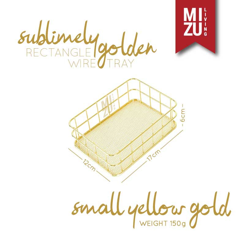 SUBLIMELY GOLDEN Vanity Tray Rose Gold Organizer Nampan Emas Meja Rias Tatakan Makeup Skincare-REC W TRAY S YG