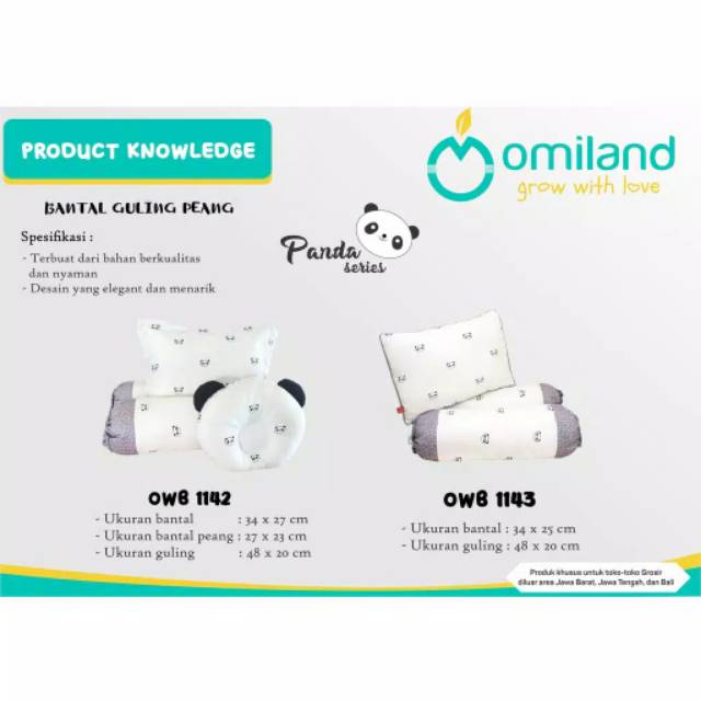 Omiland Bantal Guling Bayi Set / Set Peang Panda Series Bahan Halus Tidak Berbulu - OWB 1142 1143