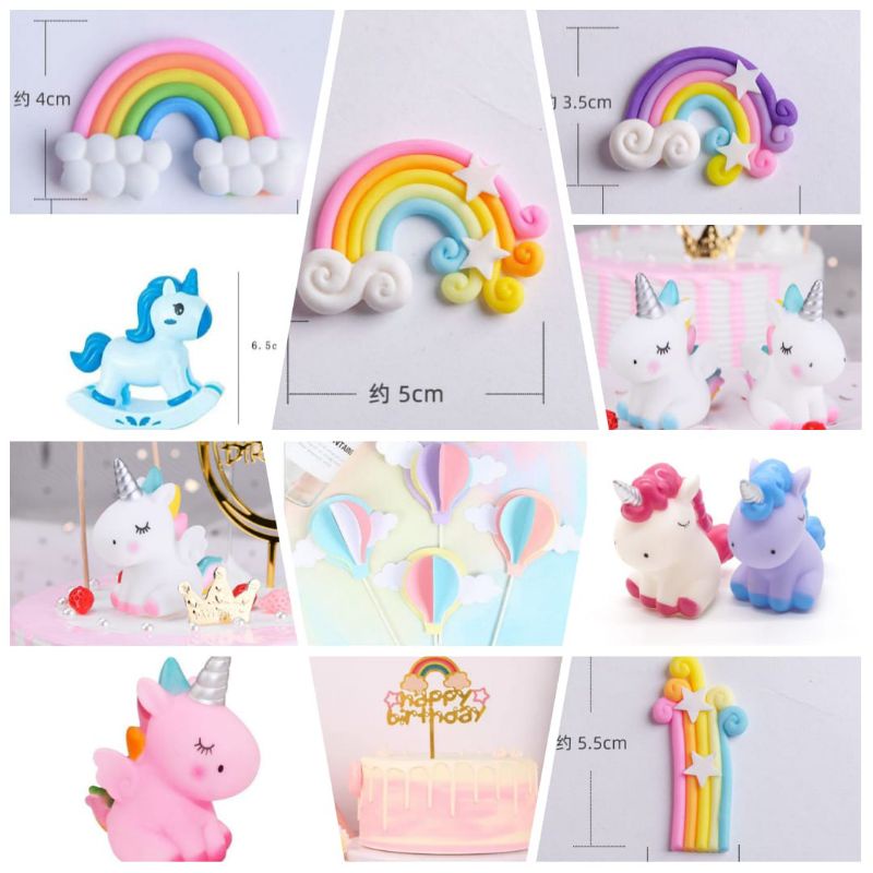 Cake topper Unicorn / Hiasan Kue Ulang Tahun Karakter Unicorn