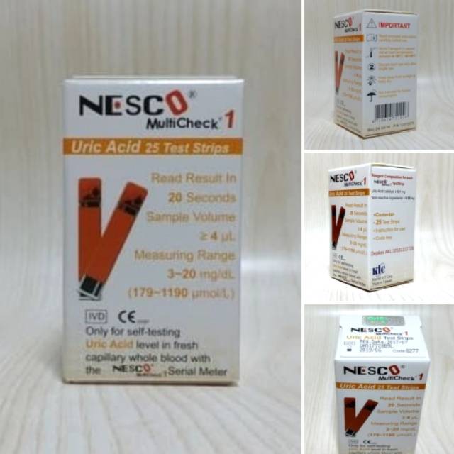 

Strip cek Asam Urat / Uric Acid NESCO isi 25