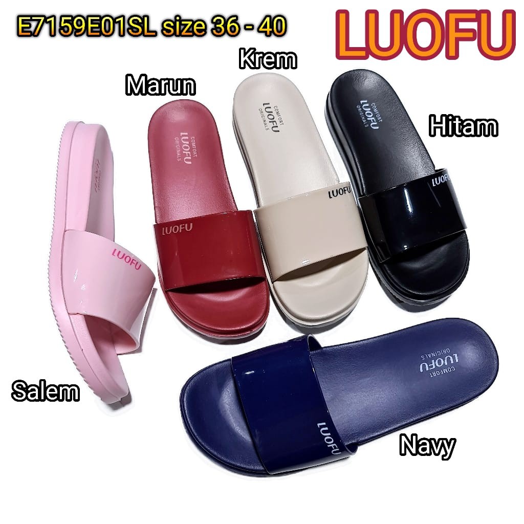 jelly sandal wanita slop luofu karet import selop cewek E7159E01SL