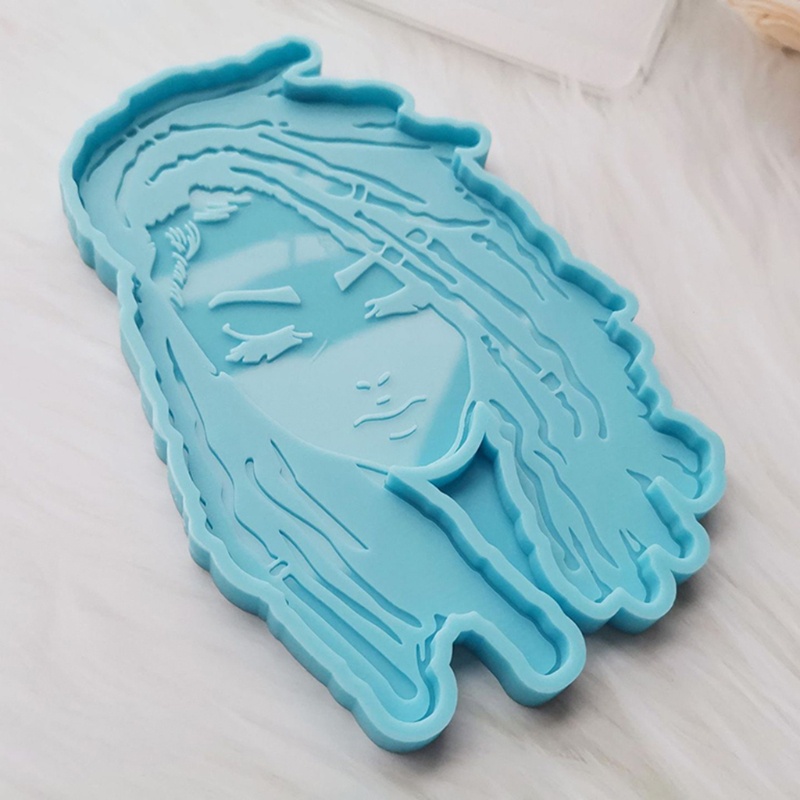 SIY  Dread Girl Silicone Mold Female Head Type Resin Mold Silicone Coaster Mold Girl  Coaster Pendant Making Mold Resin Craft