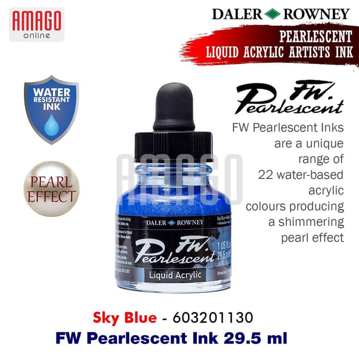 DALER-ROWNEY - FW PEARLESCENT INK 29.5 ML - SKY BLUE - 603201130