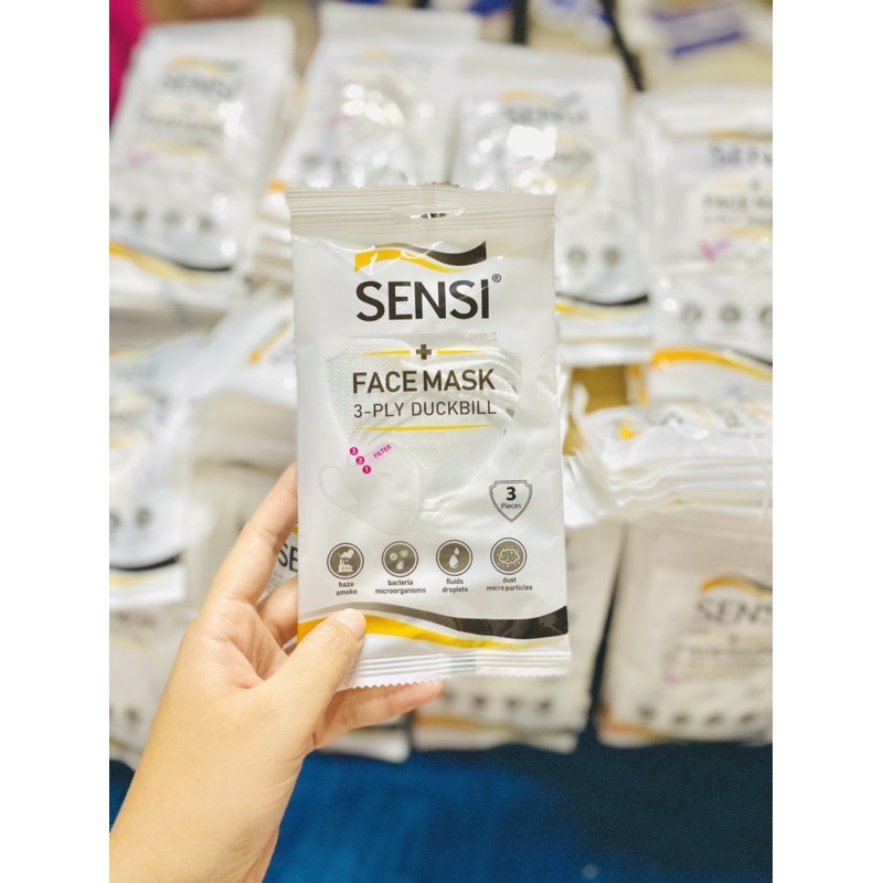 MASKER SENSI DUCKBILL 3PLY SACHET ISI 3 PCS