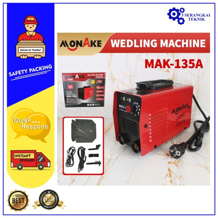 Mesin Las Monake MAK135 Inverter Las 480Watt / 135A