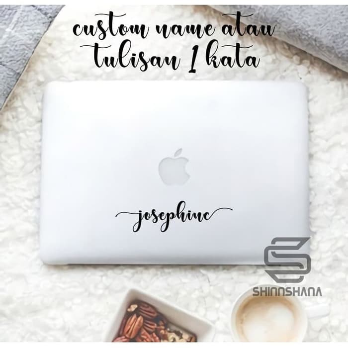 Promo Sticker Custom Name Nama Tulisan  Macbook Laptop 