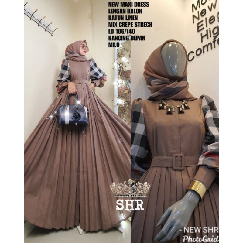 MAXI LINEN BURBERRY ORI SHR - GAMIS SHR ORIGINAL - GAMIS PREMIUM - DRESS SHR - MAXIDRESS SHR