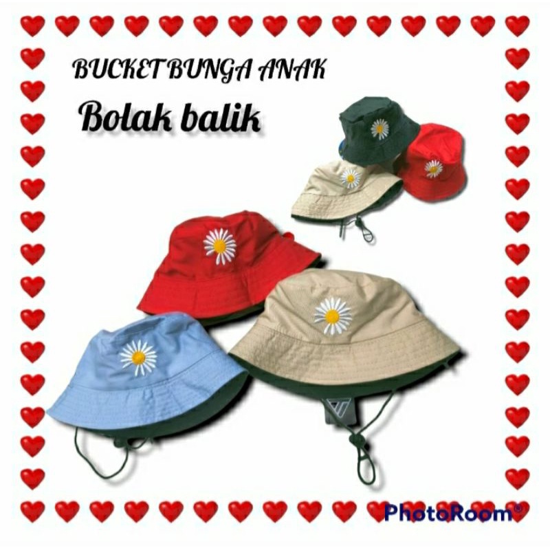 TOPI BUCKET ANAK KOREA BUNGA