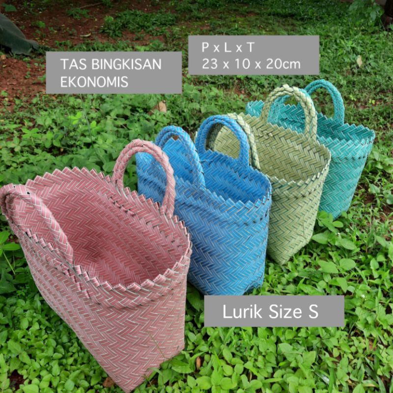 Tas Anyaman Plastik / Tas Souvenir / Tas Hampers / Tas Lurik Polos E17