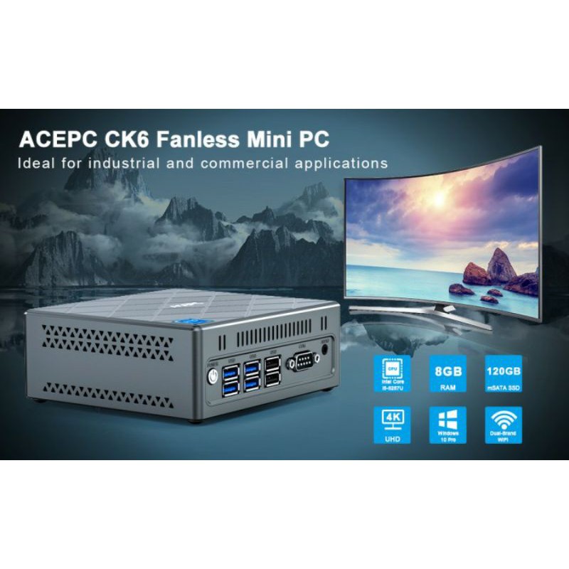 Mini PC CK6 Intel Core i5 4200U 8GB/128GB SSD 4K HDMI VGA DP Windows10