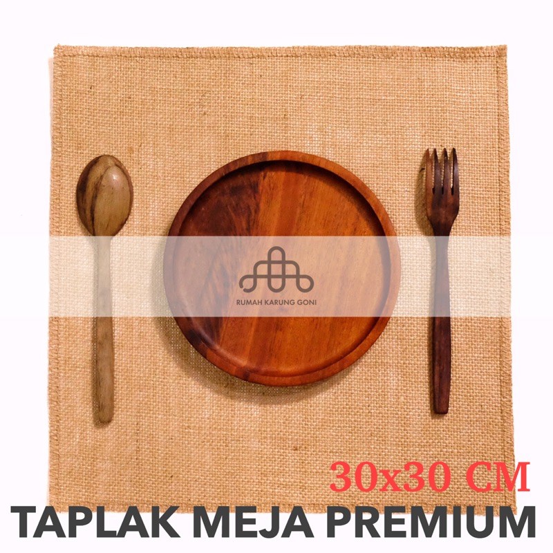 Rustic Table Placemat 30x30 cm - Premium Burlap Home Decoration - Photoprop Laminated Jute Fabric