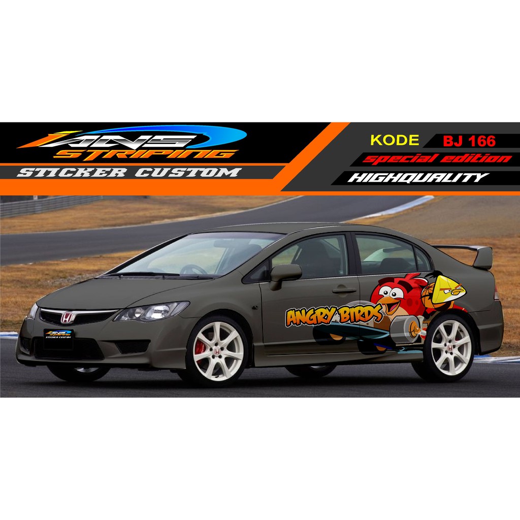 VARIASI STICKER SAMPING MOBIL SEDAN CIVIC, BMW, TIMOR