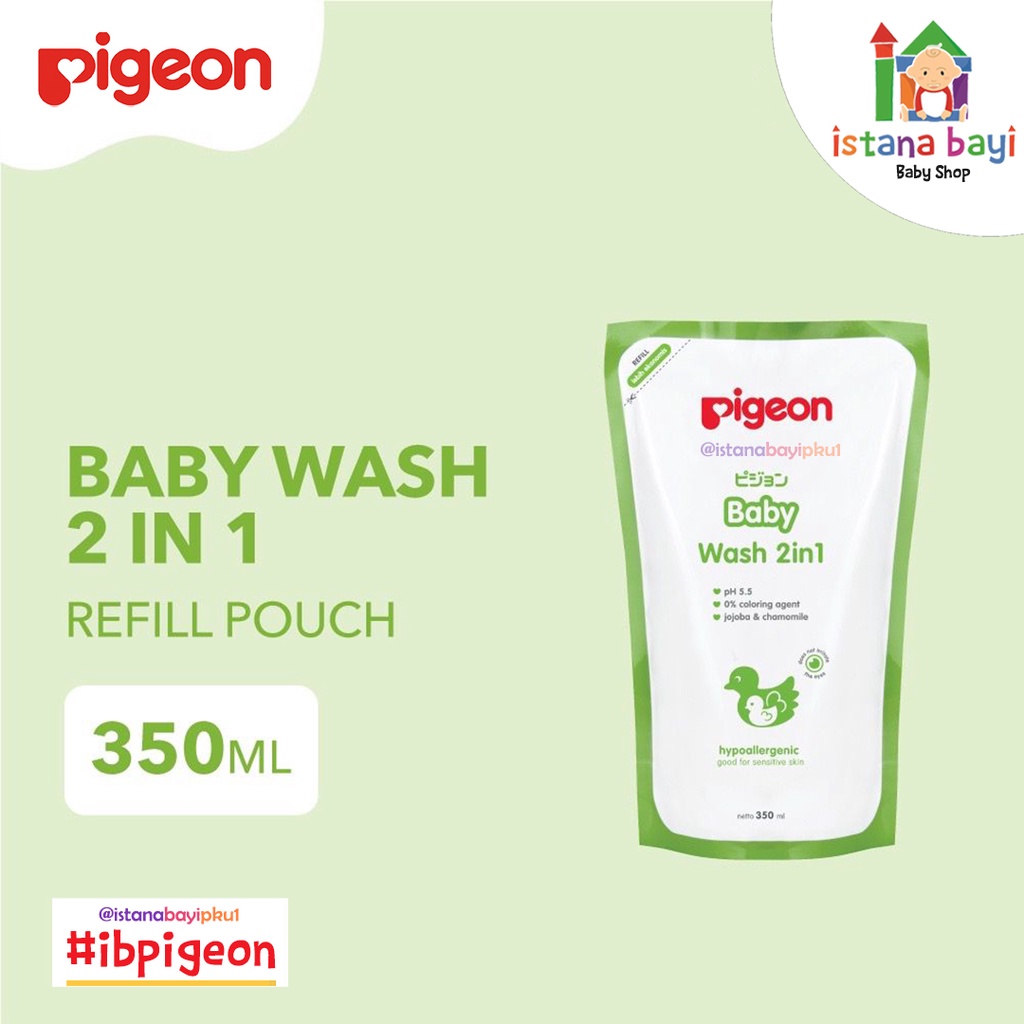 PIGEON Baby Wash Chamomile 350 ml Refill / Sabun Shampo bayi