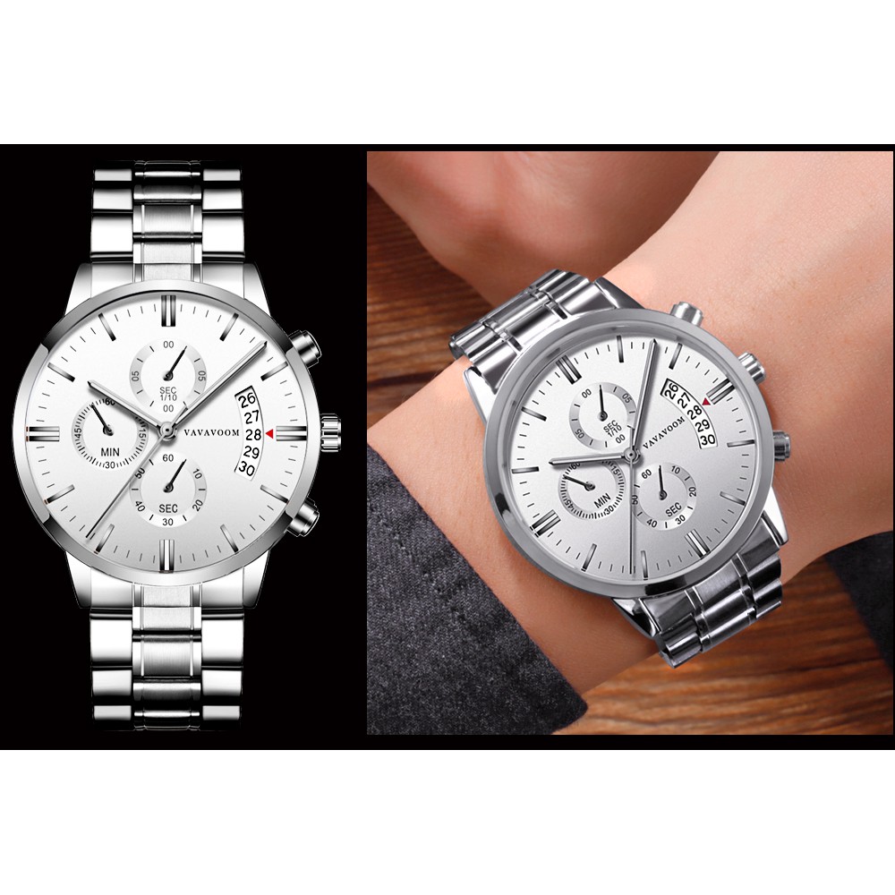 Jam Tangan Sport Pria Va Va Voom Stainless Steel Band