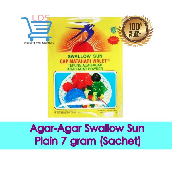 

Tepung Agar-Agar Powder Swallow Sun Plain / Putih / White Agar Agar - Agar