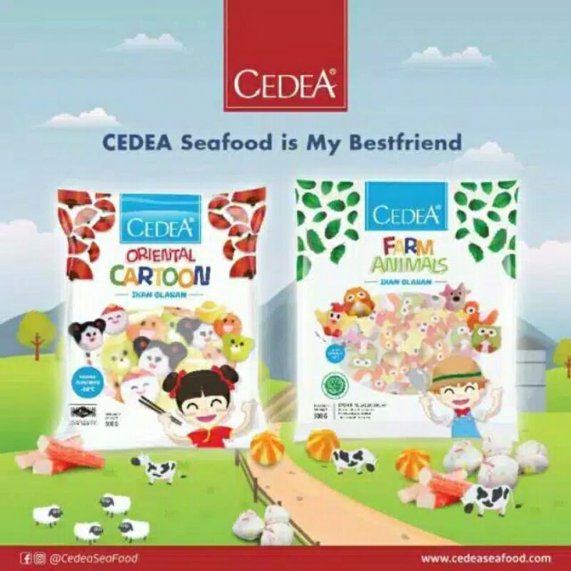 

cedea oriental cartoon & farm animals ikan olahan 500gr