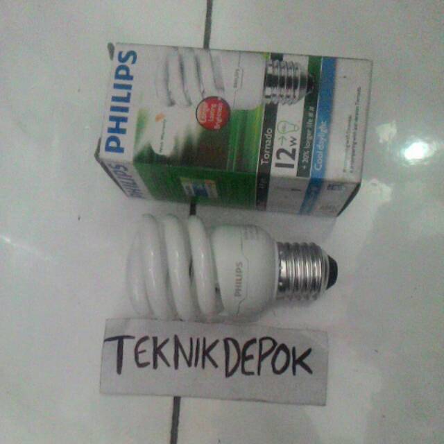 Lampu 12 watt philips tornado bohlam neon lamp alat penerang rumah DSIKON7