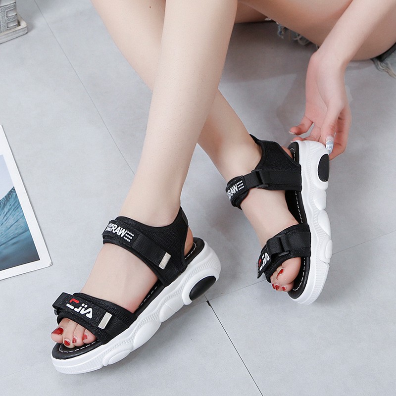 TBIG [COD] Size 35 - 40 Sandal Tali Wanita Import EILA PANDA Korea Style Santai Wanita Wedges