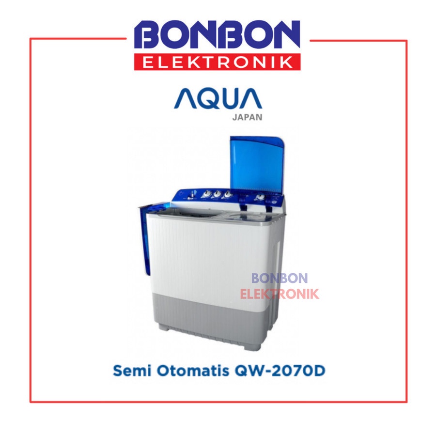 AQUA Mesin Cuci 2 Tabung 20KG QW-2070D / 20 KG QW2070D QW 2070 D