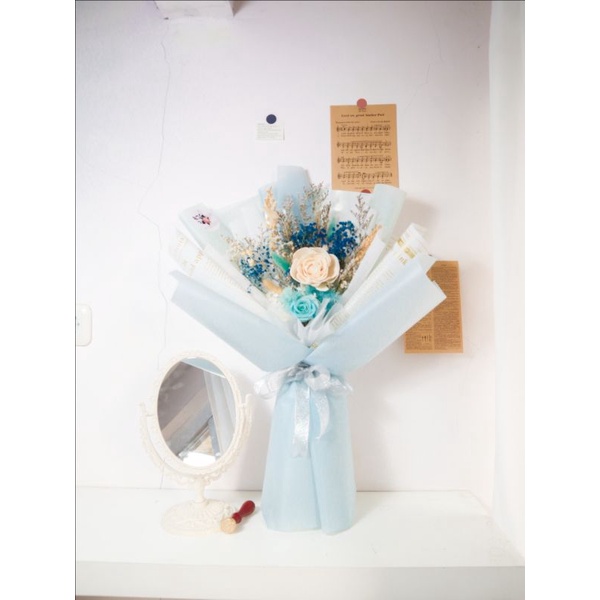 Jual Ocean Bouquet Dried Flower Bouquet Bucket Tunangan Shopee Indonesia