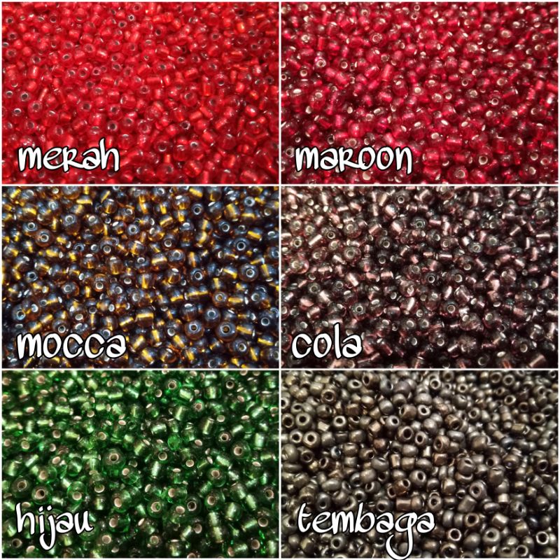 Payet Mote Pasir 6/O Jumbo Glass Beads Besar YCK sakura