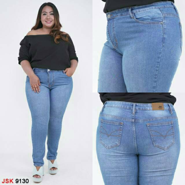  Celana  Panjang Big Size Jumbo  Skinny Jeans  Denim Pensil 
