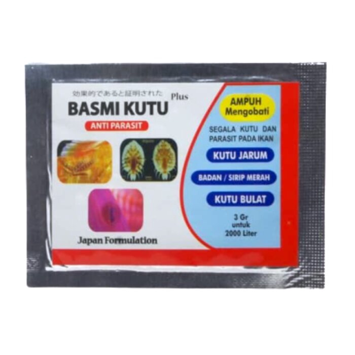 Basmi Kutu Plus 3gr Obat Ikan Anti Parasit Kutu Jarum Bulat Ampuh 3 gr