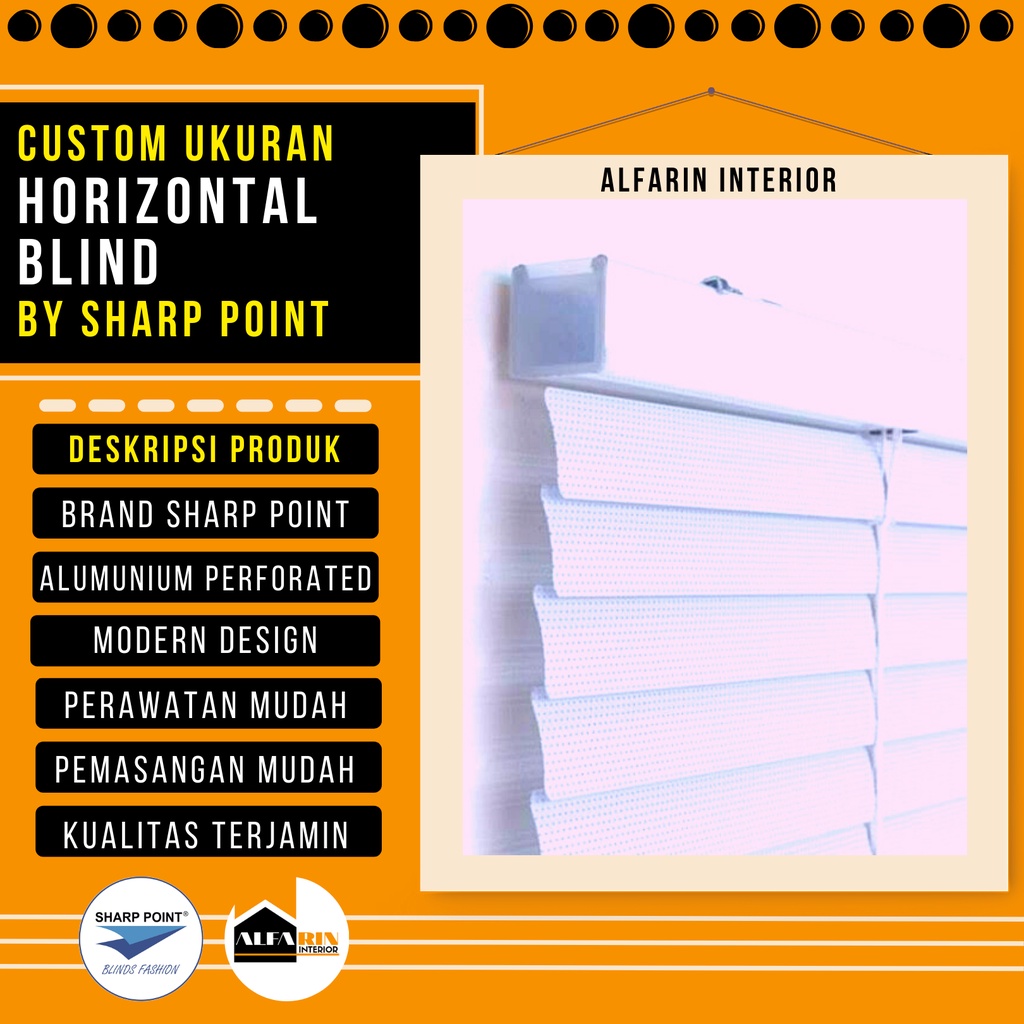 CUSTOM TIRAI KREY HORIZONTAL BLIND SHARP POINT PERFORATED