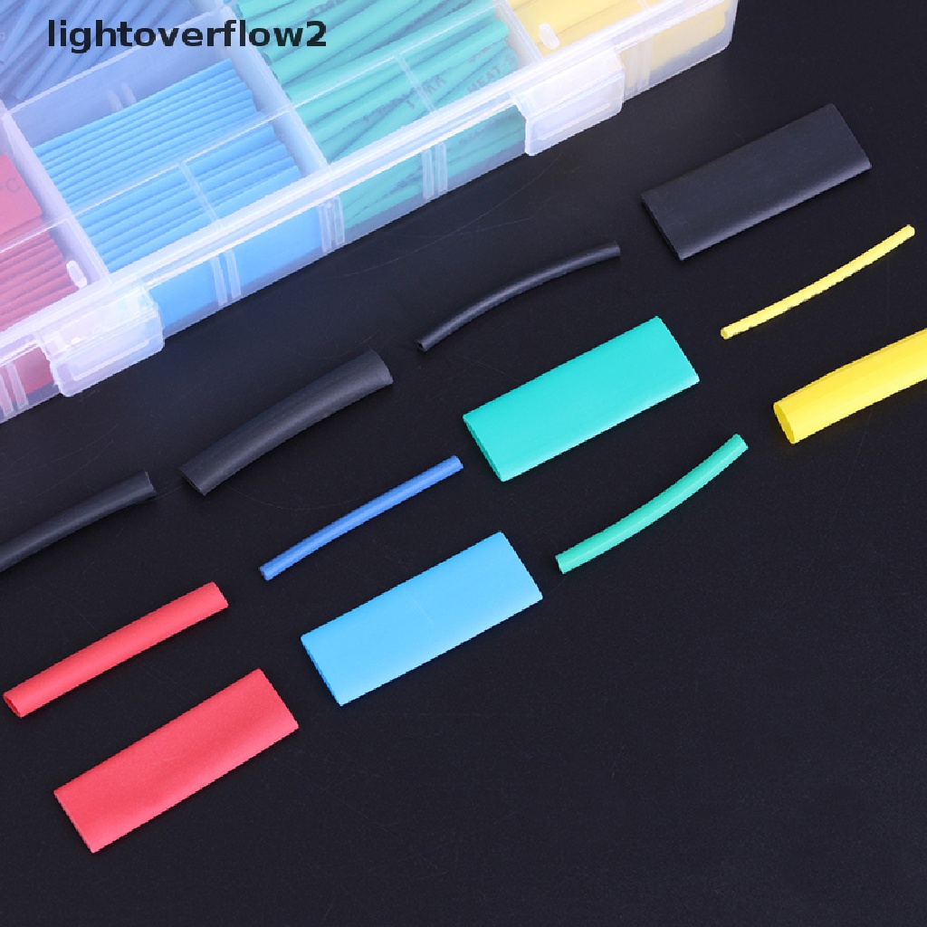 (Light2) 530pcs 2: 1 Tabung Heat Shrink Pembungkus Kabel
